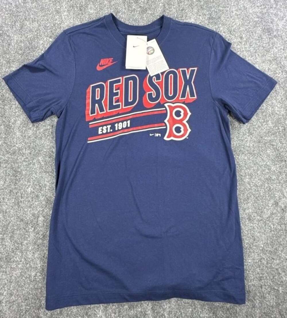 Nike Boston Red Sox MLB Cooperstown Collection Retro Logo T-Shirt - Navy S